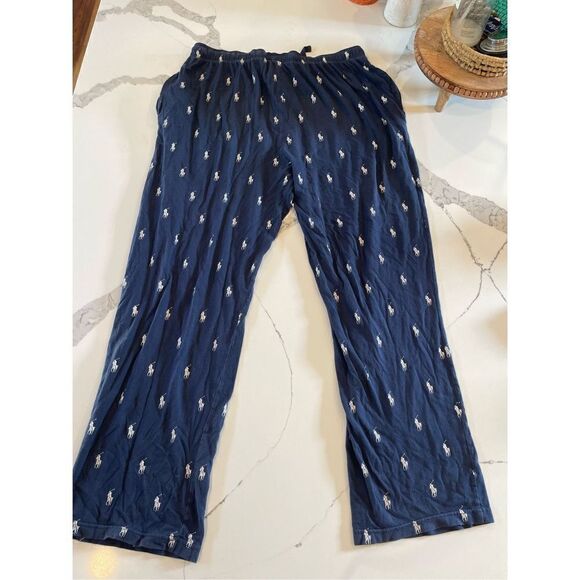 Polo Ralph Lauren Allover Pony Pajama Pant Navy Men’s Sz L - Picture 2 of 6